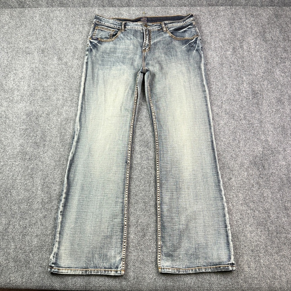 Cowgirl Up Womens Bootcut Jeans 18 W35 L34 Western Rodeo Y2K Light Wash Stretch